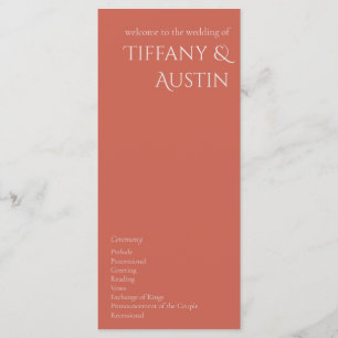 Desert Rose Modern Wedding Program