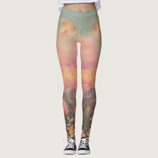 Desert Rose Watercolor Leggings (Front)