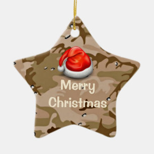 Désert Sable Camo Star Joyeux ornement de Noël