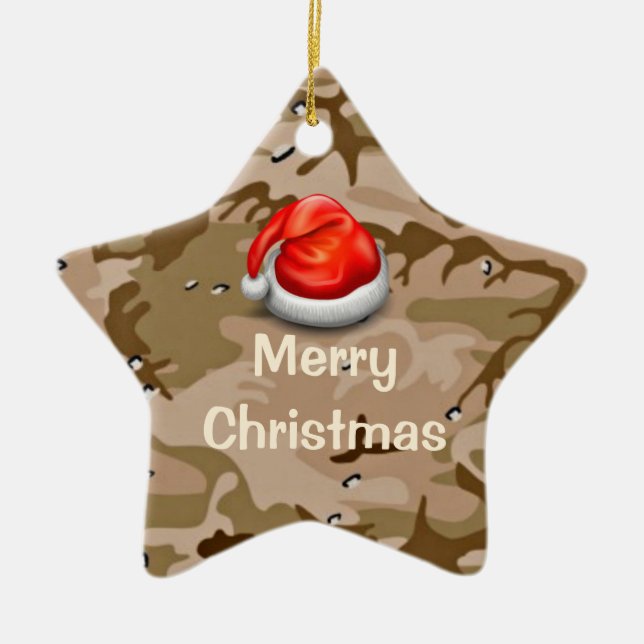 Désert Sable Camo Star Joyeux ornement de Noël (Devant)
