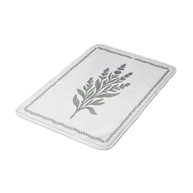 Desert Sage botanical Bath Mat (Angled)