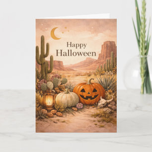 Desert Sage Cactus Halloween Card