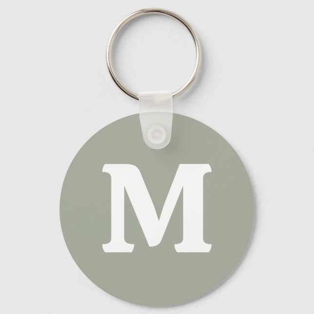 Desert Sage Solid Colour | Monogram  Keychain (Front)