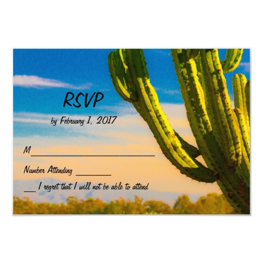 Desert Saguaro Cactus on a Blue Sky RSVP Cards