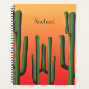 Desert Saguaro Cactus Sunset Personalized Planner