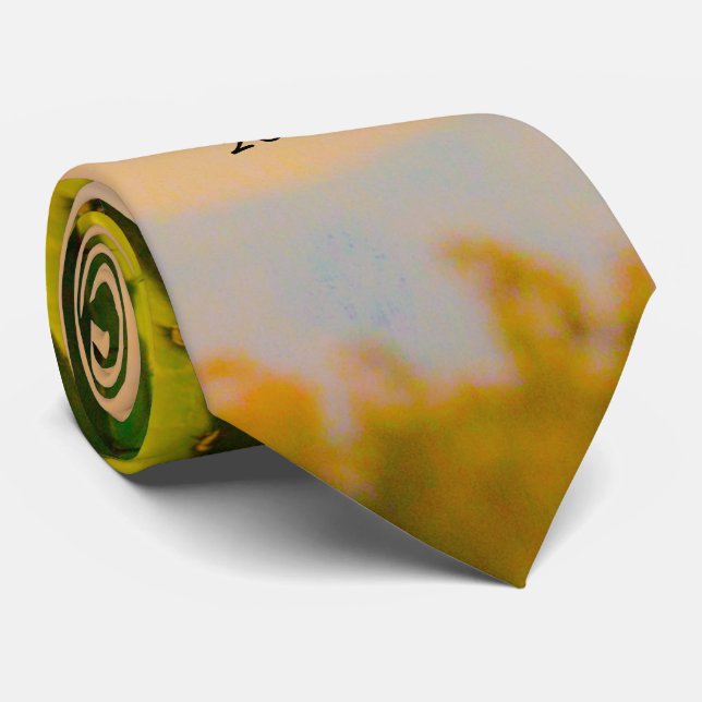 Desert Saguaro Cactus Wedding Rehearsal Dinner Tie (Rolled)