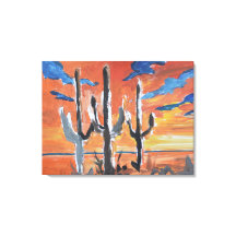 Desert Saguaro Sunset Neo-Expressionist