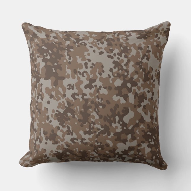 Desert Sand Camo Pattern Throw Pillow (Front)
