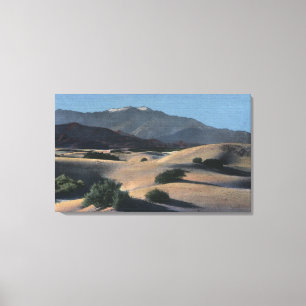 Desert Sand Dunes and Snow-Capped Mountains Canvas Print