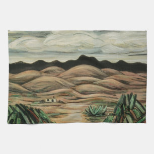 Desert Scene by Marsden Hartley, Vintage Fine Art Kitchen Towel