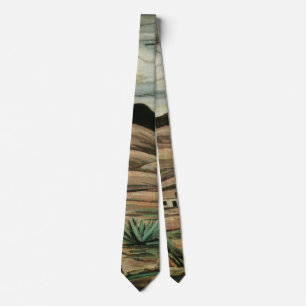 Desert Scene by Marsden Hartley, Vintage Fine Art Tie