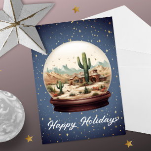 Desert Scene Snowglobe Holiday Card