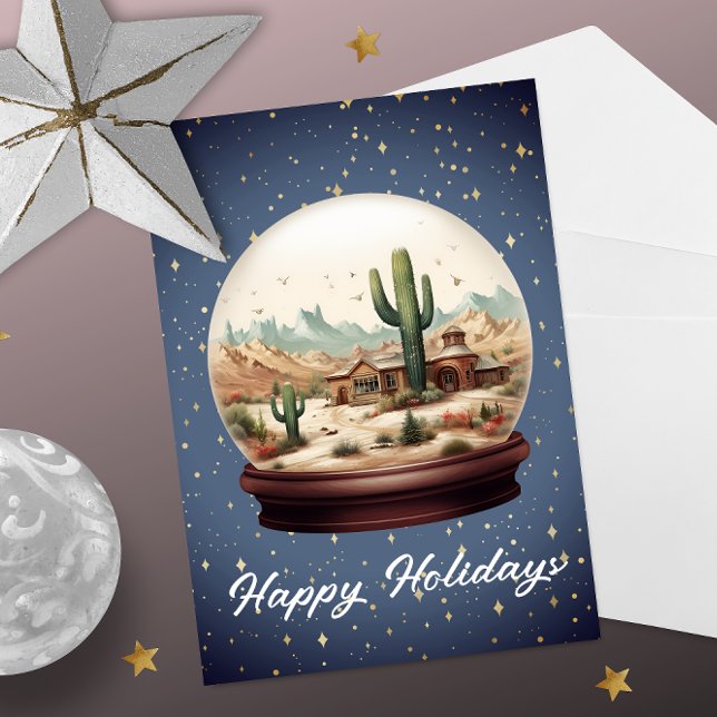 Desert Scene Snowglobe Holiday Card (Creator Uploaded)