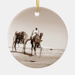 Desert  Scene  with Camels Ceramic Ornament