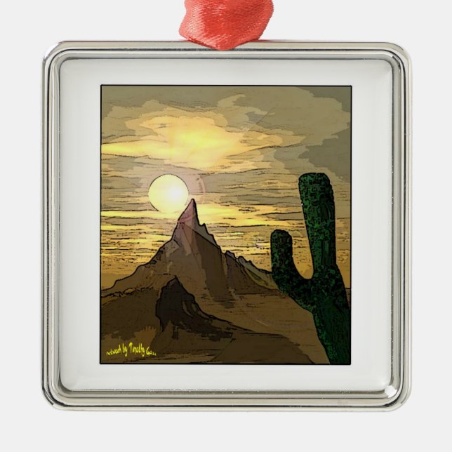 Desert Scenic Metal Ornament (Front)