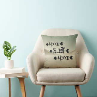 Desert Serenity – Home Sweet Home in the Sand Dune Throw Pillow