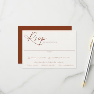 Desert Sienna Meal Choice Wedding RSVP Card