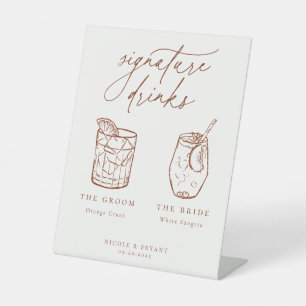 Desert Sienna Signature Drinks Pedestal Sign