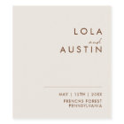 Désert simple | Étiquette de vin blanc Mariage nat