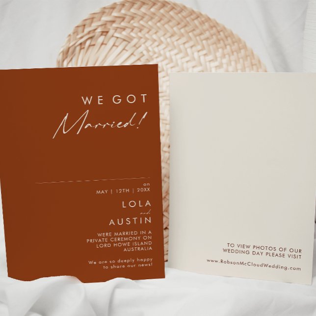 Désert simple | Faire-part Elopement en terre cuit (Créateur téléchargé)