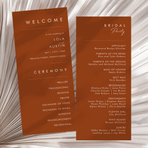 Désert simple   Programme de mariage en terre cuit