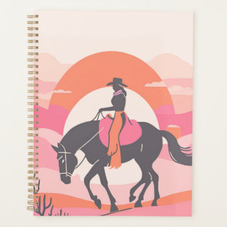 Desert Skies with Cowgirl Riding her Horse Planner