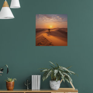 Desert Solitude – Golden Dunes at Sunset Fine Art Poster