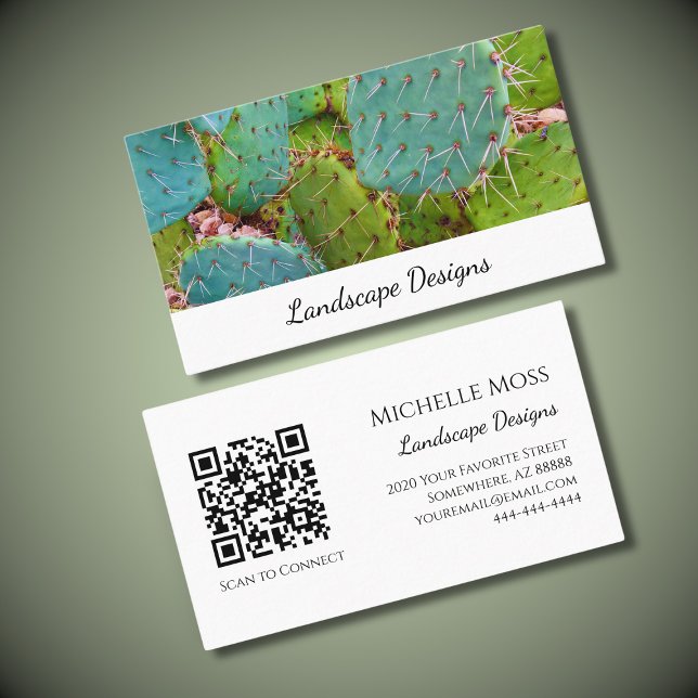 Desert Southwest Succulent Prickly Pear Cactus Business Card (Creator Uploaded)