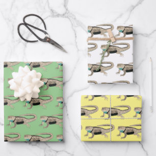 Desert Spiny Lizard Art Reptile Pattern Gift   Wrapping Paper Sheet