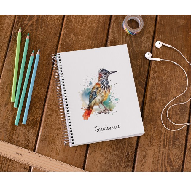Desert Spirit, Roadrunner in Watercolor custom Notebook (Creator Uploaded)