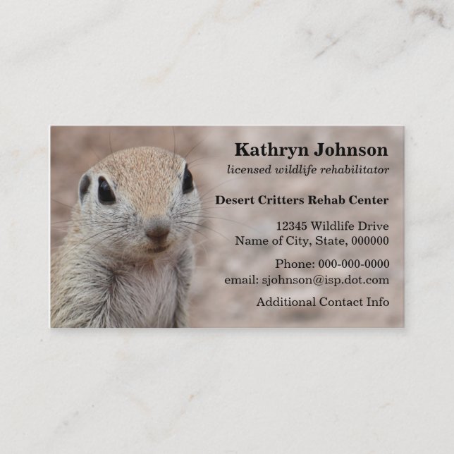 Desert Squirrel Business Card Template (Front)