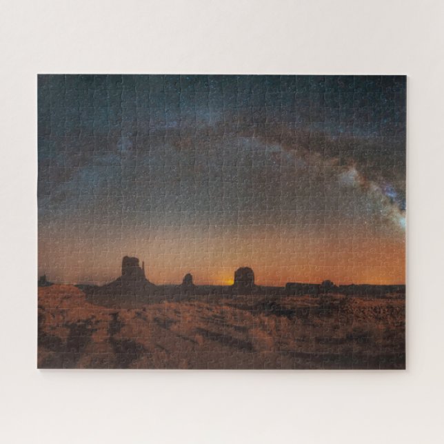 Desert | Starry Sky Over A Desert Landscape Jigsaw Puzzle (Horizontal)