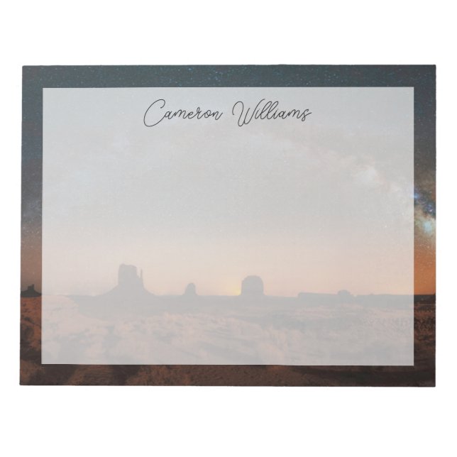 Desert | Starry Sky Over A Desert Landscape Notepad (Front)