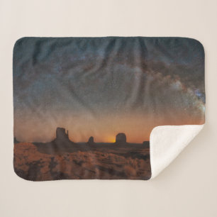 Desert   Starry Sky Over A Desert Landscape Sherpa Blanket