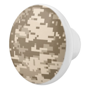 Desert Storm Digital Camo Camouflage Customizable Ceramic Knob