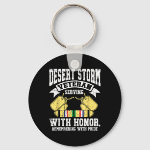 Desert Storm Veteran Serving With Honour Persian W Keychain