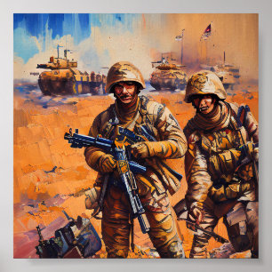 Desert Storm Warriors: Explosive Action in  Gulf Poster