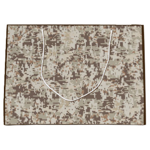 Desert Style Digital Camouflage Pixels Decor Large Gift Bag