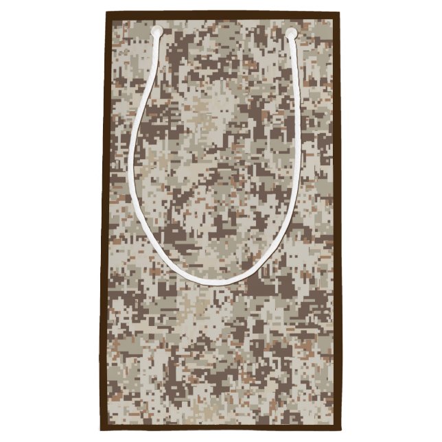 Desert Style Digital Camouflage Pixels Decor Small Gift Bag (Front)