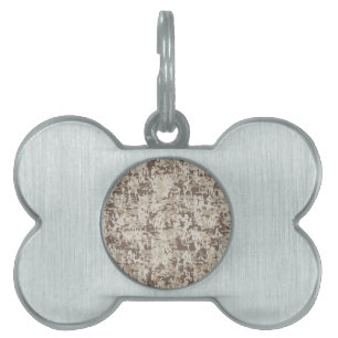 Desert Style Digital pixel beige Camouflage Pet ID Tag