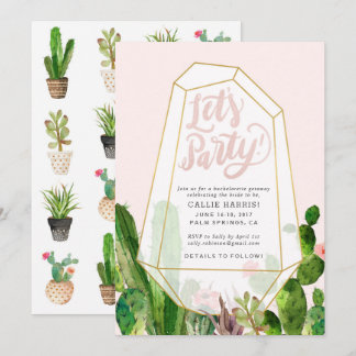 Desert Succulent Bachelorette or Party Invitation