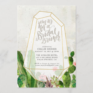 Desert Succulent Bridal Brunch Invitation - Stone