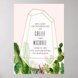 Desert Succulent Custom Wedding Poster