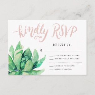 Desert Succulent RSVP Card - Pink