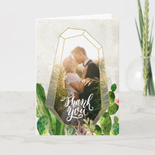 Desert Succulent Thank You Note - Stone Card