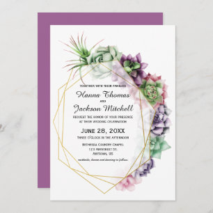 Desert Succulent Wedding Invitation