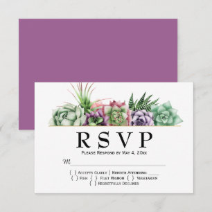 Desert Succulent Wedding RSVP Card