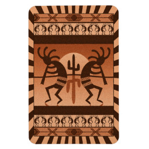 Desert Sun Cactus Kokopelli Southwest Magnet
