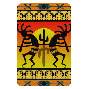 Desert Sun Cactus Kokopelli Southwestern Magnet