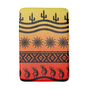 Desert Sun Cactus Southwest Design Kokopelli Bath Mat